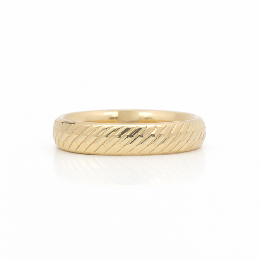14k Gold 4mm Diamond Cut Band | Size 6