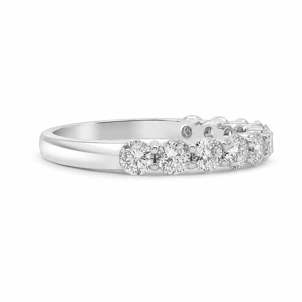 14k White Gold Lab Grown Diamond Half Eternity Band | 1.00 tcw