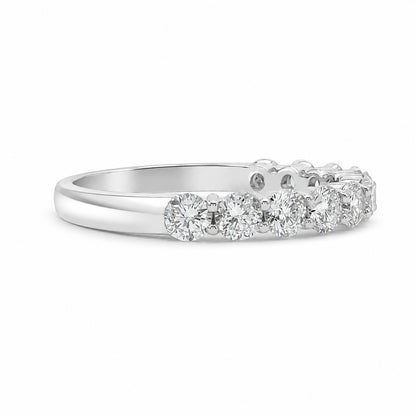 14k White Gold Lab Grown Diamond Half Eternity Band | 1.00 tcw