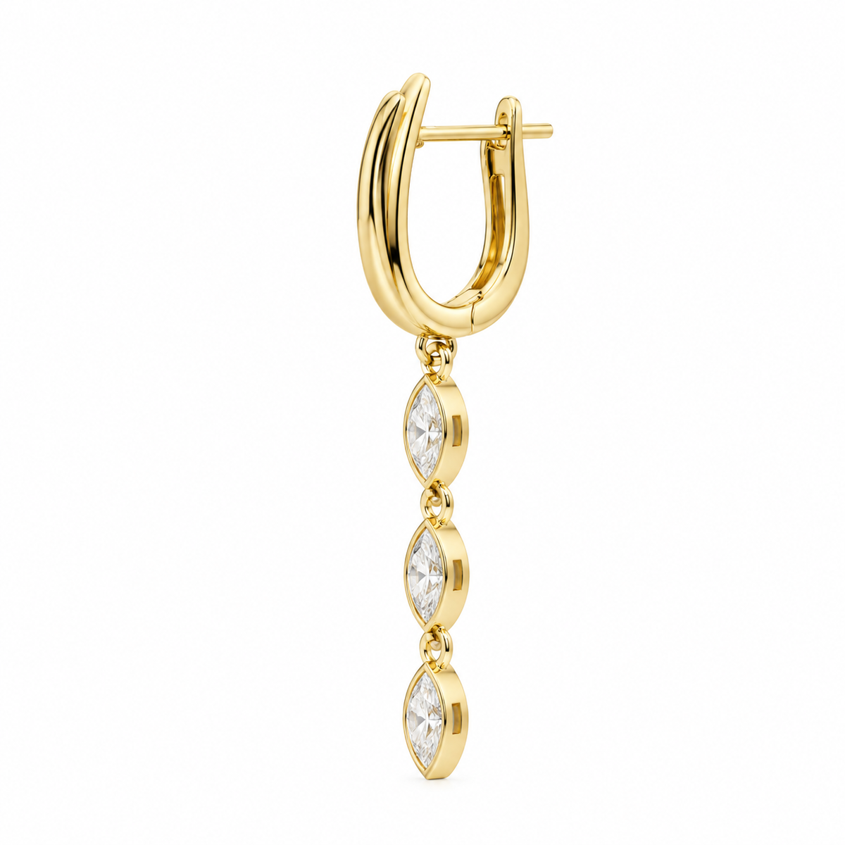 14k Gold Natural Diamond Marquise Dangle Earrings | 0.79tcw