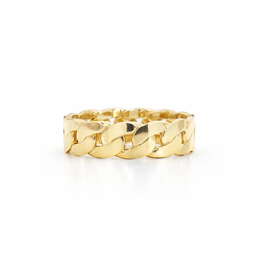 14k Yellow Gold Cuban Ring (sz. 8)