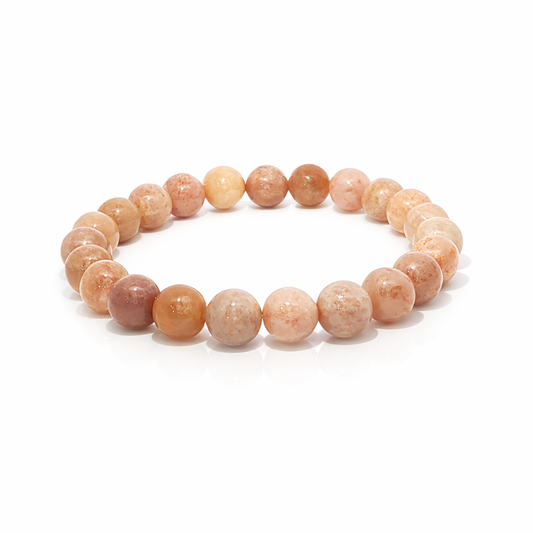 8-8.5mm A-Grade Natural Russet Jadeite Bead Bracelet - 7"