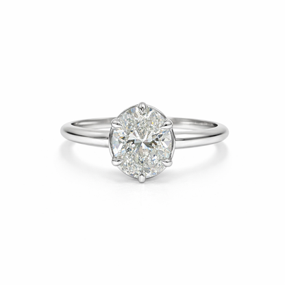 14k White Gold 2.02ct Lab Diamond Six Prong Basket Engagement Ring