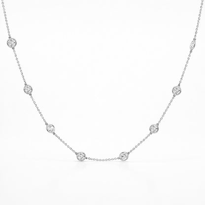14k Yellow Gold and Lab Diamond Station Necklace (4.36 tcw)
