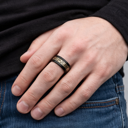 "Óengus" 8mm Tungsten Wedding Band (sz 10)