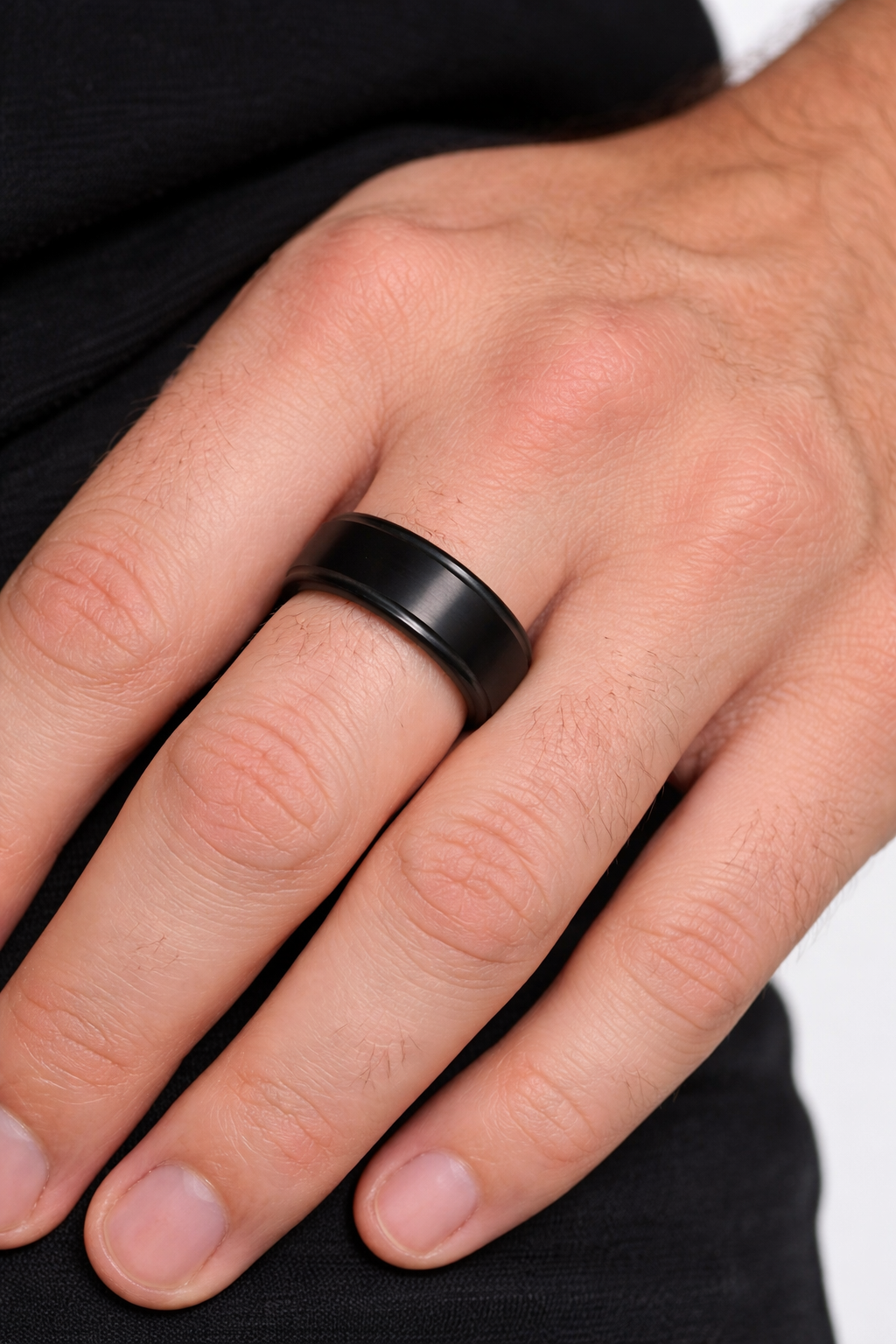 "Stealth" 8mm Tungsten Wedding Band (sz 10)