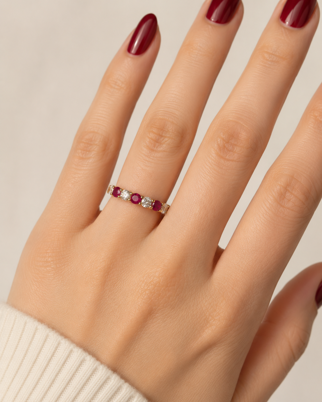 14k Gold Natural Diamond (0.84 tcw) and Ruby (0.52 tcw) Ring