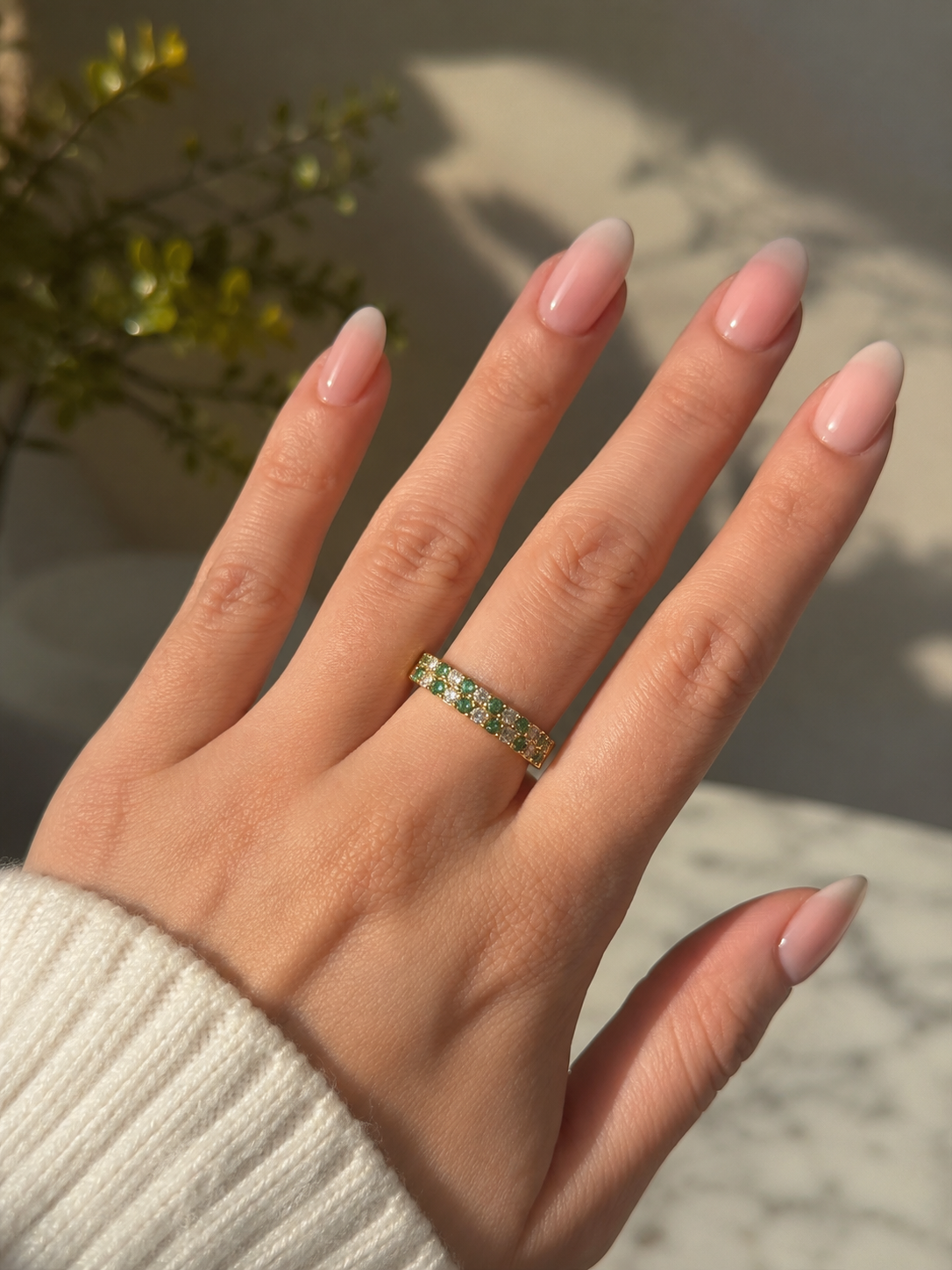 14k Gold Natural Diamond (0.77tcw) and Emerald (0.37 tcw) Ring