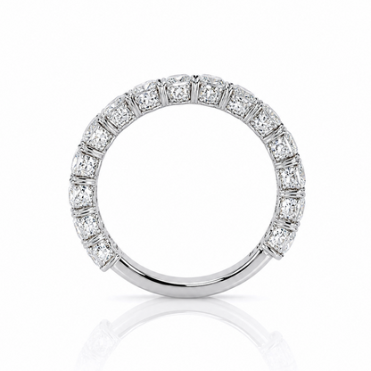 14k White Gold 3/4 Eternity Lab Diamond Band 2.87 tcw | Cushion Cut | 3.5mm