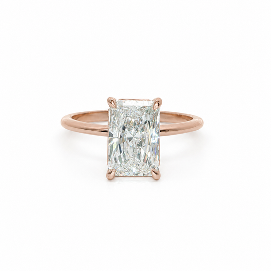 18k Gold 2.00 Carat Radiant Cut Solitaire Lab-Grown Diamond Engagement Ring | E/VS2