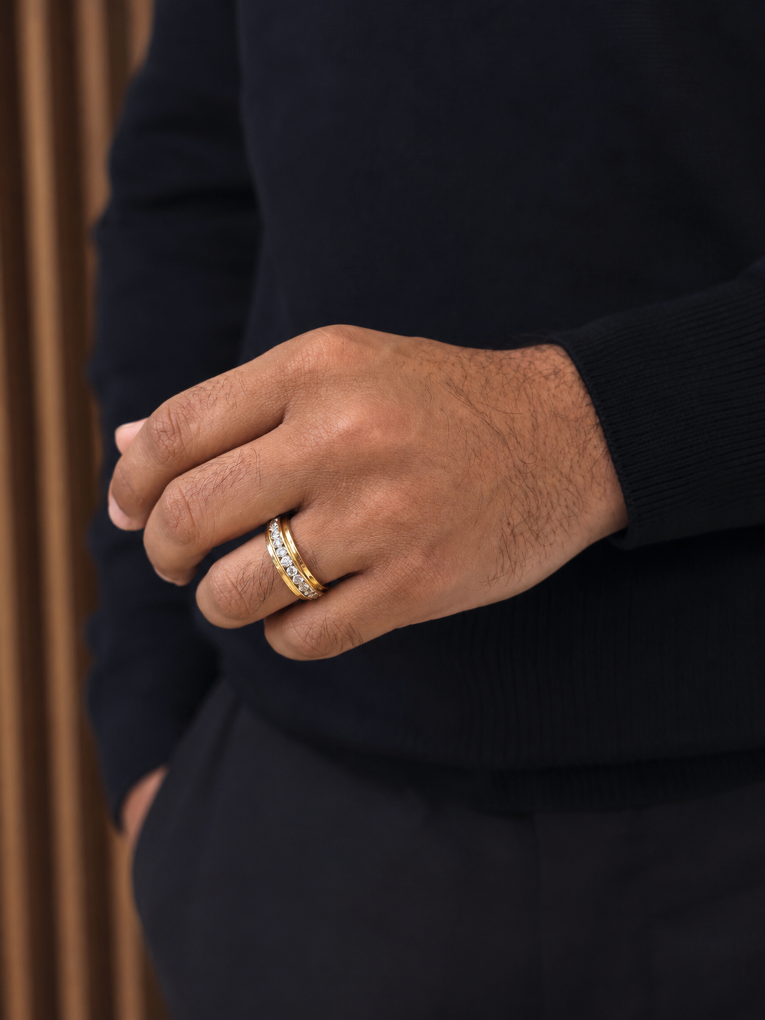 14k Yellow Gold Channel Set Men's Band (0.99 tcw)