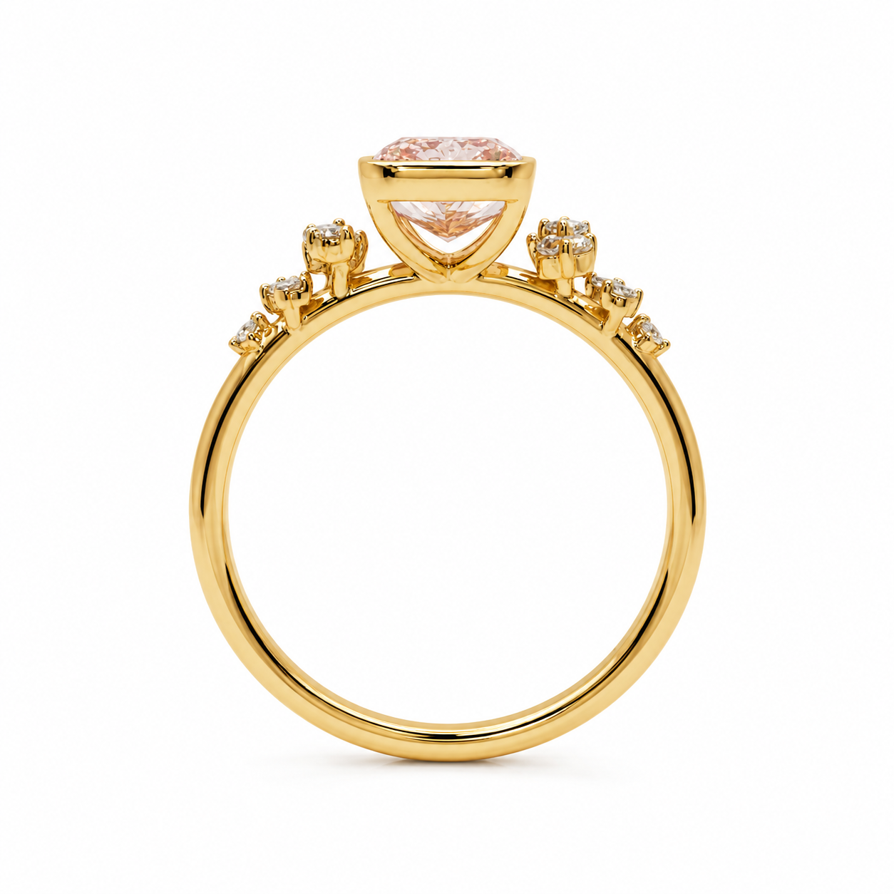 14k Gold Pink Radiant Lab Diamond Ring | 2.00tcw
