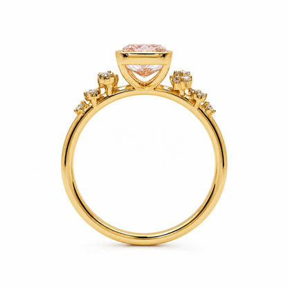 14k Gold Pink Radiant Lab Diamond Ring | 2.00tcw