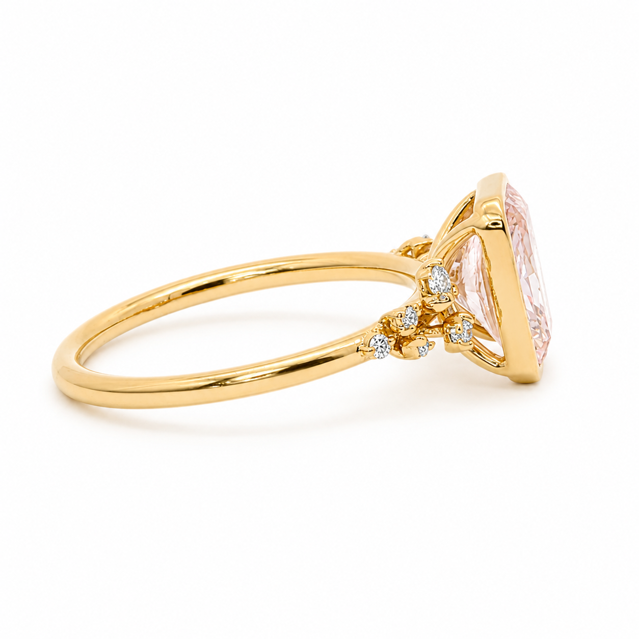 14k Gold Pink Radiant Lab Diamond Ring | 2.00tcw