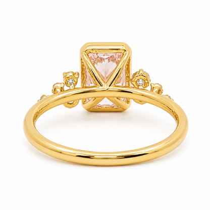 14k Gold Pink Radiant Lab Diamond Ring | 2.00tcw