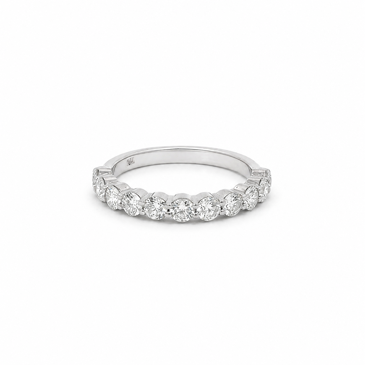 14k White Gold 1.00 tcw Lab Grown Diamond Half Eternity Band