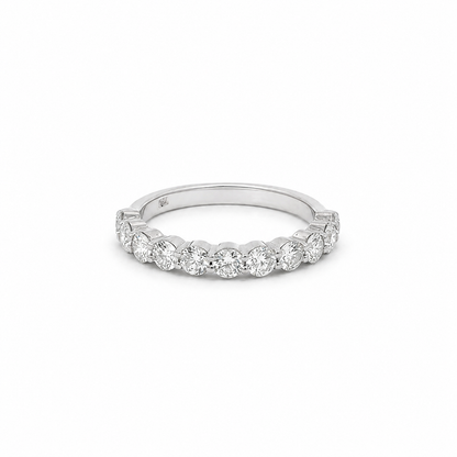 14k White Gold 1.00 tcw Lab Grown Diamond Half Eternity Band