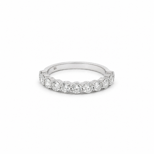 14k White Gold 1.00 tcw Lab Grown Diamond Half Eternity Band