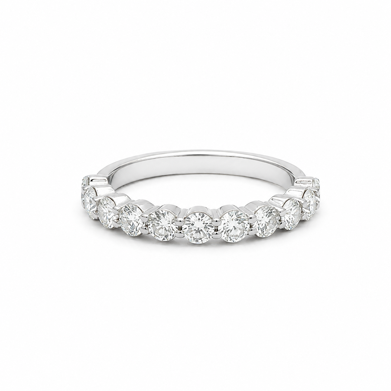 14k White Gold Lab Grown Diamond Half Eternity Band | 1.00 tcw