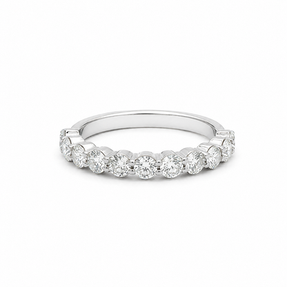 14k White Gold Lab Grown Diamond Half Eternity Band | 1.00 tcw