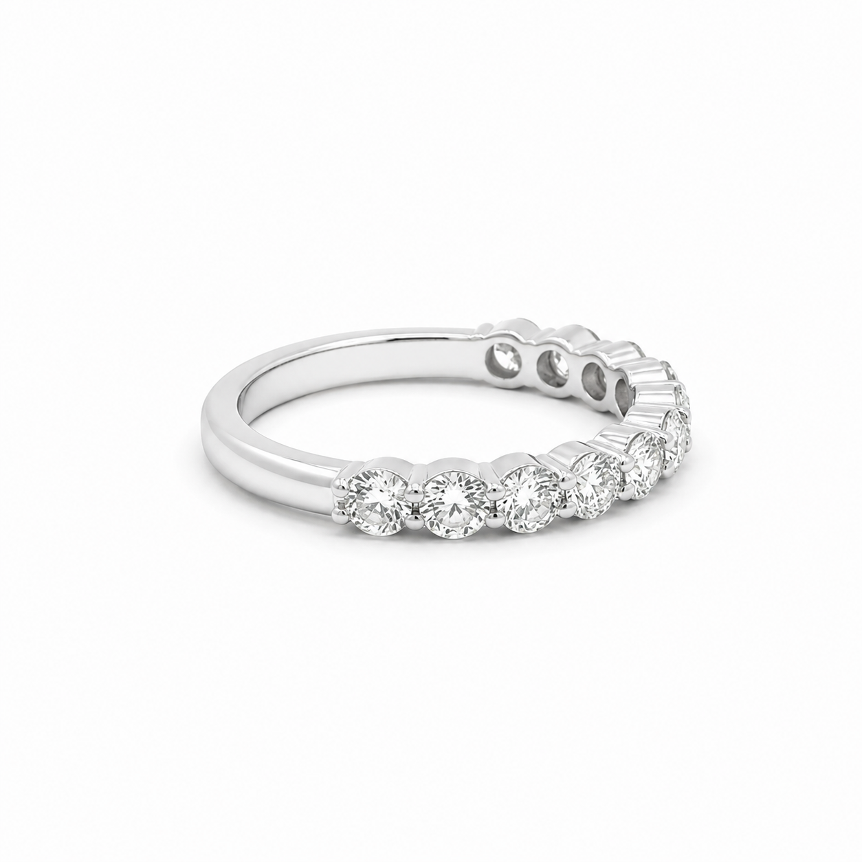 14k White Gold Lab Grown Diamond Half Eternity Band | 1.00 tcw