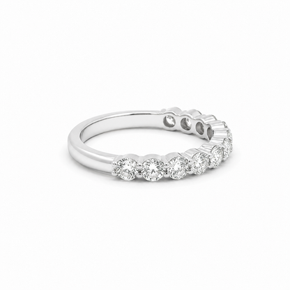 14k White Gold Lab Grown Diamond Half Eternity Band | 1.00 tcw