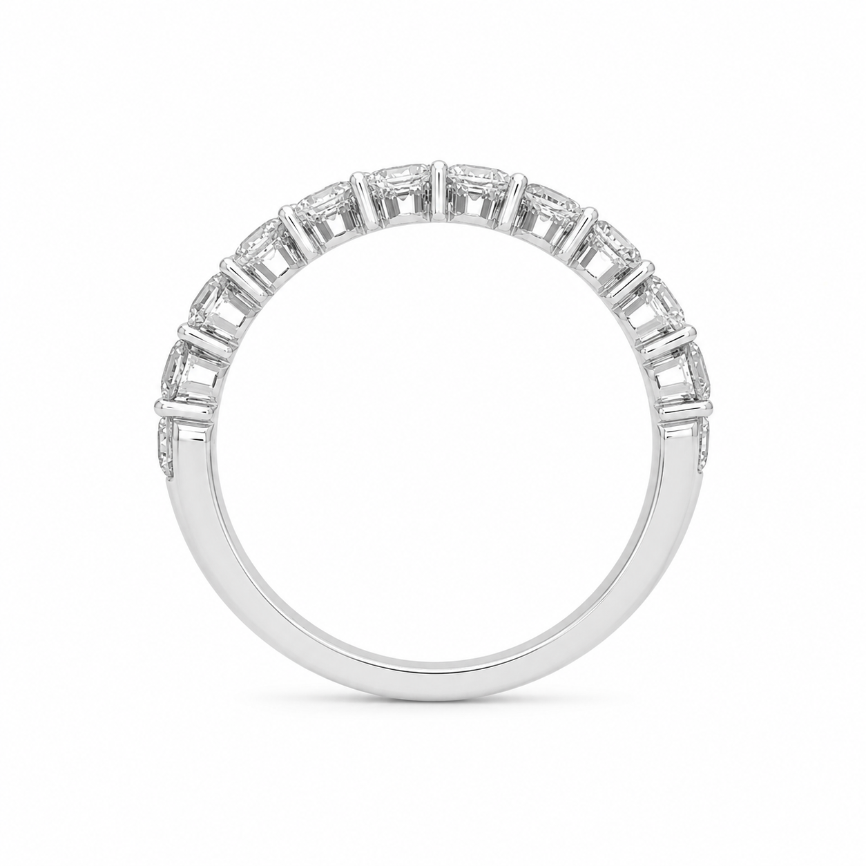 14k White Gold Lab Grown Diamond Half Eternity Band | 1.00 tcw