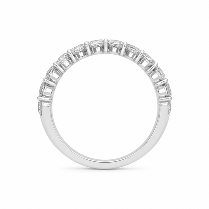14k White Gold Lab Grown Diamond Half Eternity Band | 1.00 tcw