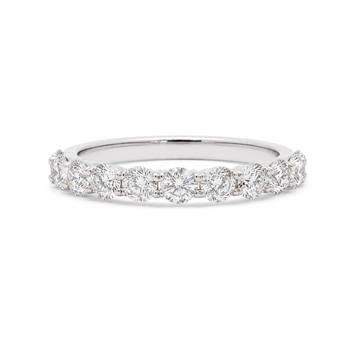 14k White Gold Lab Grown Diamond Half Eternity Band | 1.00 tcw