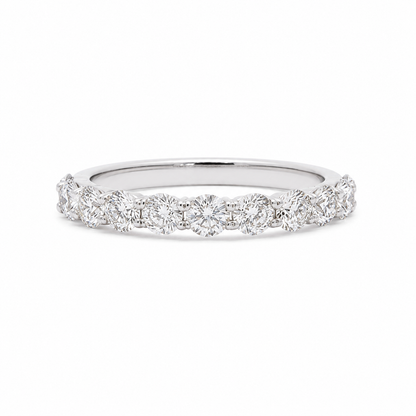 14k White Gold Lab Grown Diamond Half Eternity Band | 1.00 tcw