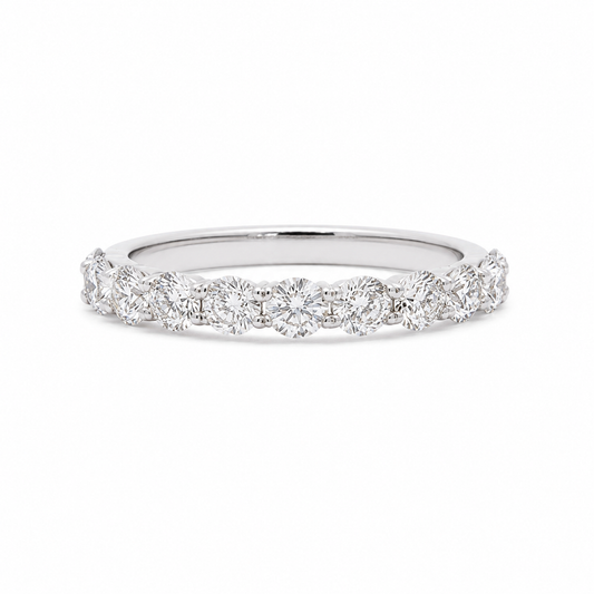 14k White Gold Lab Grown Diamond Half Eternity Band | 1.00 tcw