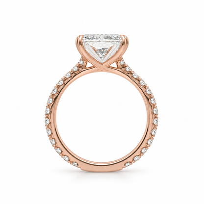 18k Rose Gold 5.59ct Radiant Lab Grown Diamond Engagement Ring | G Color VS1