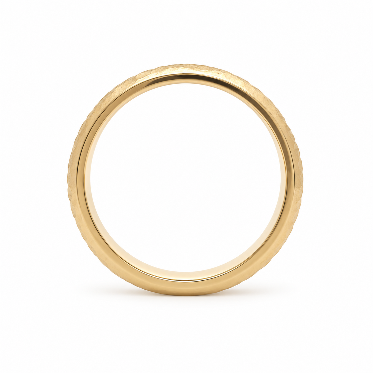 14k Gold Mountain Range Band | Soft Matte Finish | Beveled High-Polish Edge | Size 9