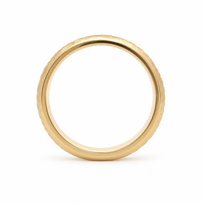 14k Gold Mountain Range Band | Soft Matte Finish | Beveled High-Polish Edge | Size 9