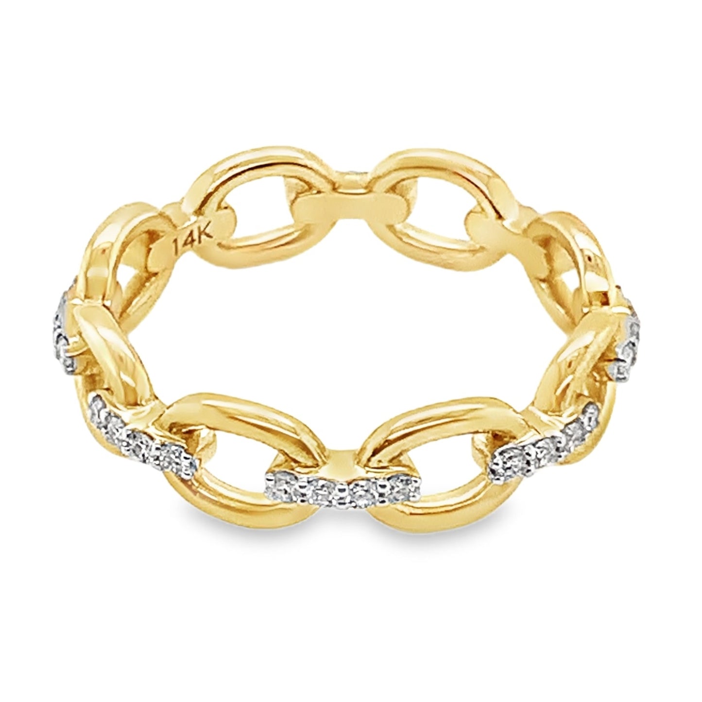 14k Pavé-set Eternity Mariner Ring with 1/3 tcw