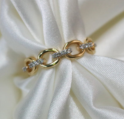 14k Pavé-set Eternity Mariner Ring with 1/3 tcw