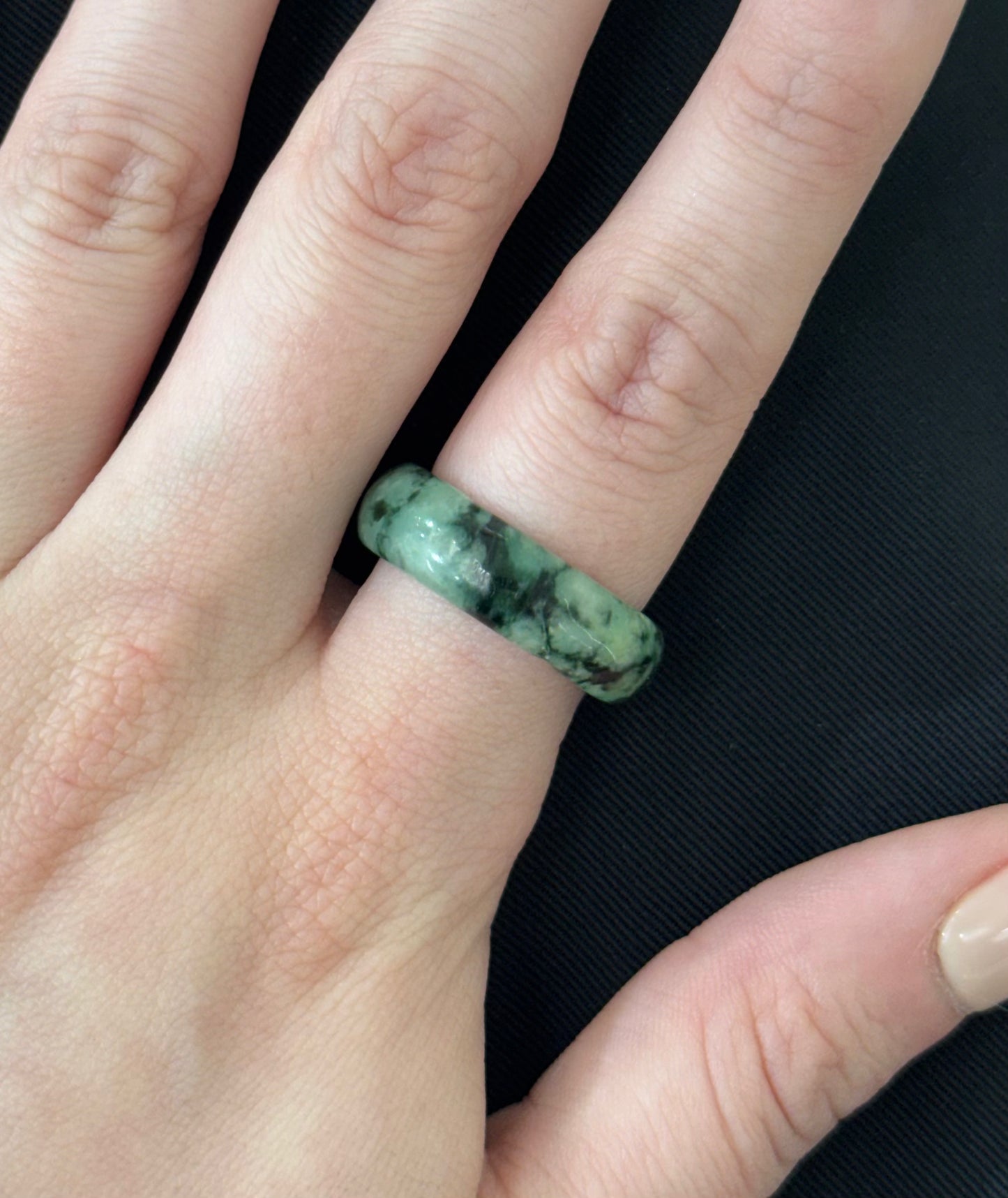 18mm A-Grade Natural Jadeite Abacus Ring