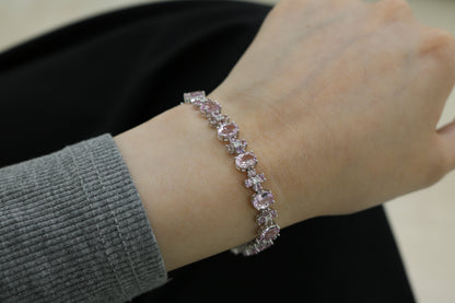 Blush Blossom Bracelet in 14K White Gold | Pink Topaz, Pink Sapphire & Natural Diamonds