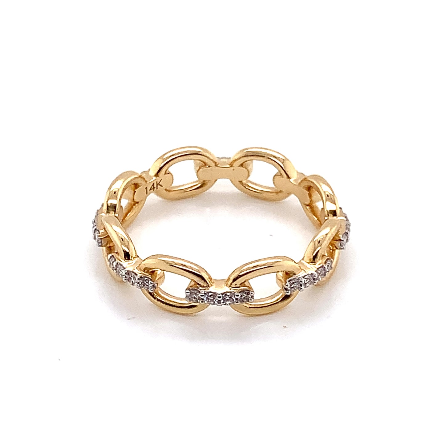14k Pavé-set Eternity Mariner Ring with 1/3 tcw