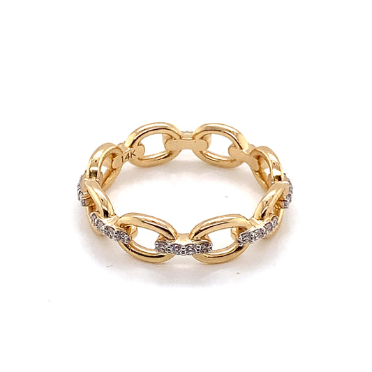 14k Pavé-set Eternity Mariner Ring with 1/3 tcw