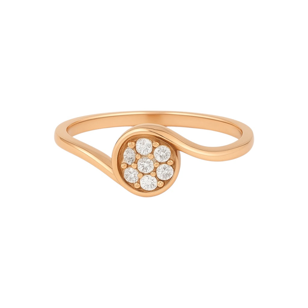 14k Rose Gold and Natural Diamonds Swirl Ring (0.07tcw)