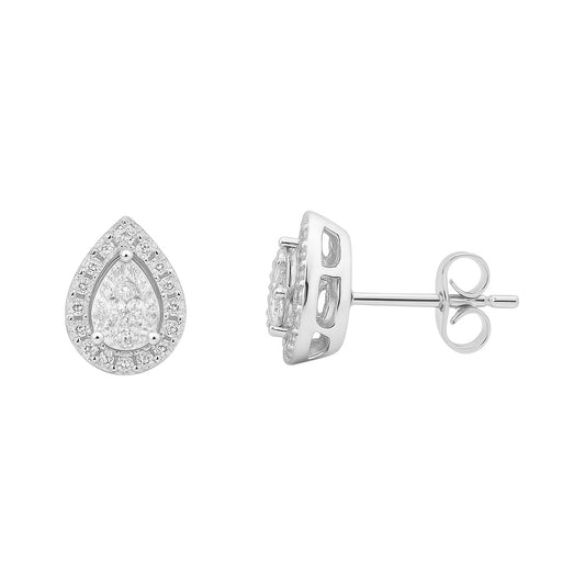 14k White Gold Diamond Teardrop Earrings 0.48 CT. T.W.
