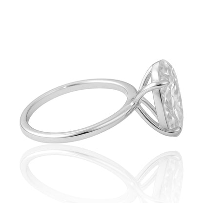 4.5ct Oval Cut Moissanite Engagement Ring in Sterling Silver