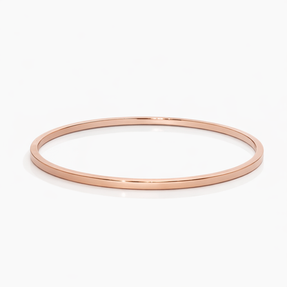 14k Rose Gold Bangle Bracelet 2.7mm | 66mm Classic Polished Gold Bangle