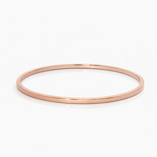 14k Rose Gold Bangle Bracelet 2.7mm | 66mm Classic Polished Gold Bangle