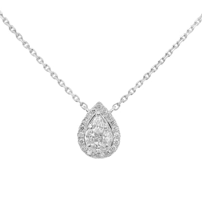 7/10 CT. T.W. Diamond Teardrop Pendant and Earrings in 14K White Gold