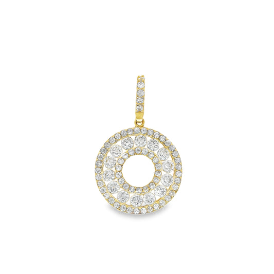 14k Gold Circle Eternity Pendant with CZ