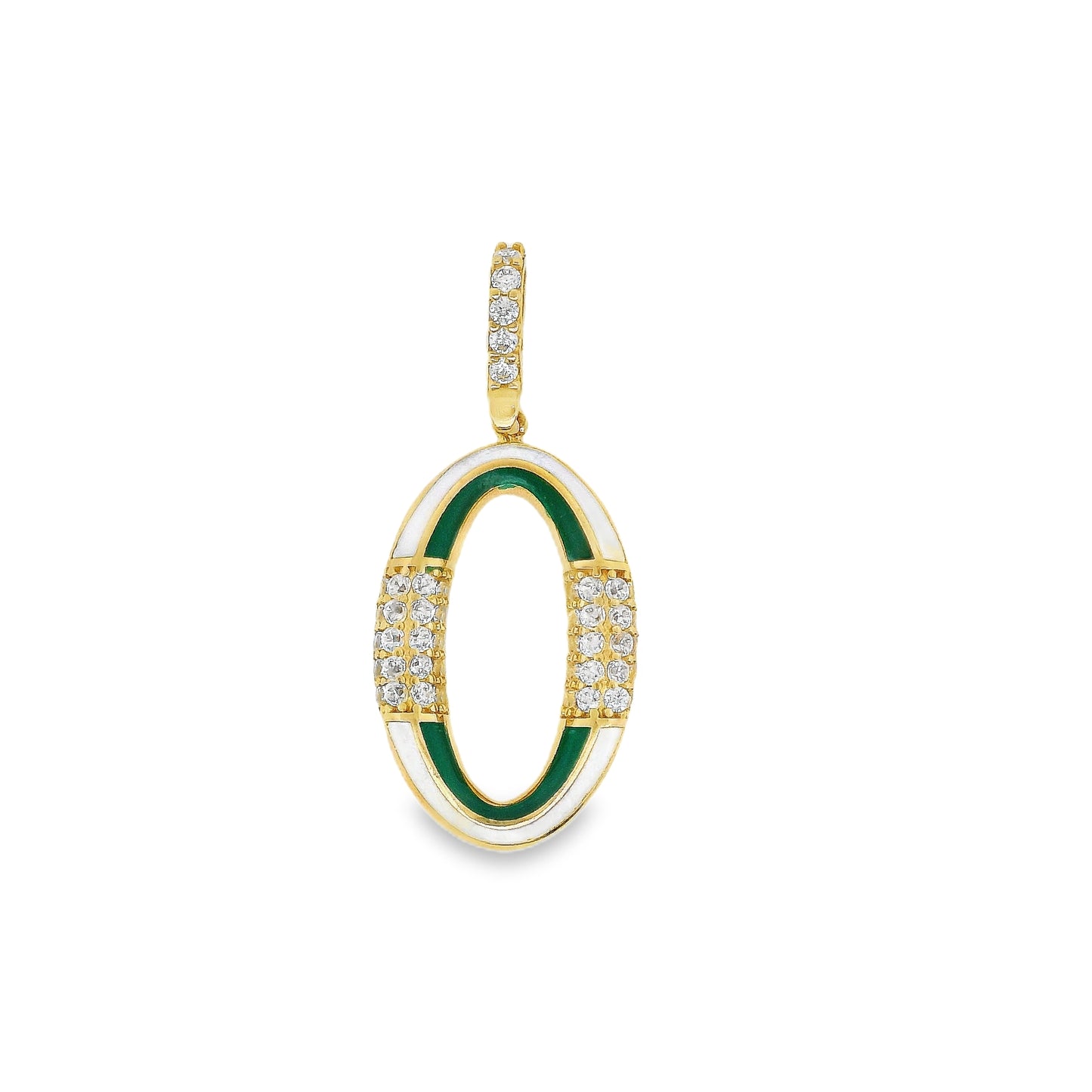 14k Gold Hollow Oval Pendant
