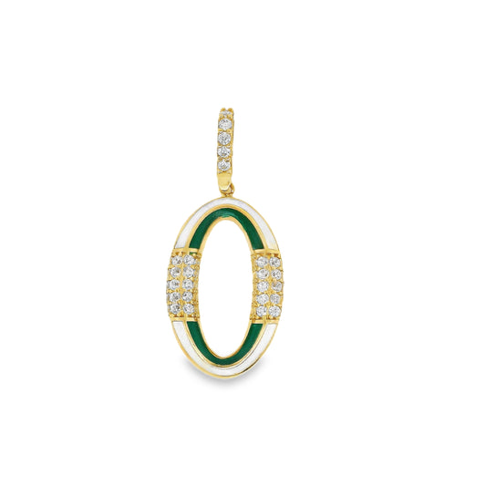 14k Gold Hollow Oval Pendant