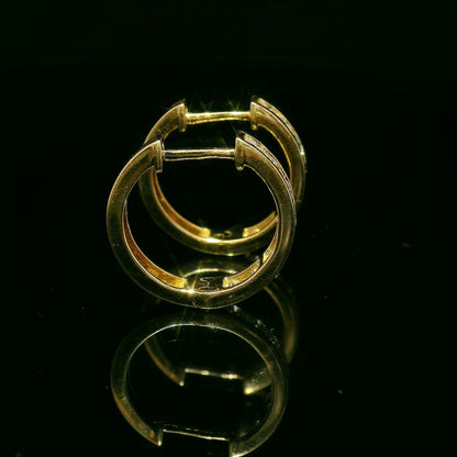 Channel Set Diamond Hoop Earrings in 14k Yellow Gold 0.69 TCW Diamond